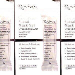 Revive RX Hydration Essentials Facial Mask Set – 10 Pack with Hyaluronic Acid